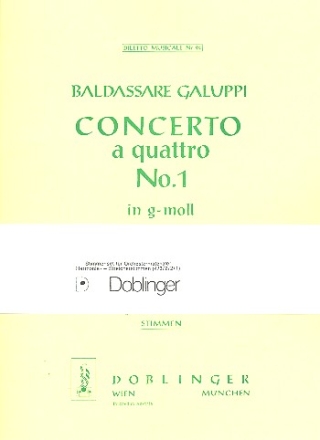 Concerto a quattro g-Moll Nr.1 fr Streichorchester Stimmensatz