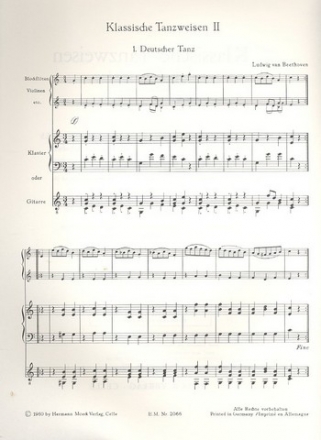 Klassische Tanzweisen von Haydn bis Schubert Band 2 fr 2 Sopranblockflten und Klavier