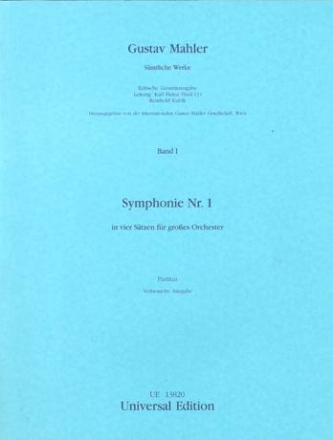 Sinfonie Nr.1 Kritische Gesamtausgabe Band 1 Partitur