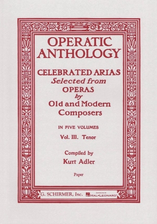 Operatic Anthology vol.3 for tenor and piano