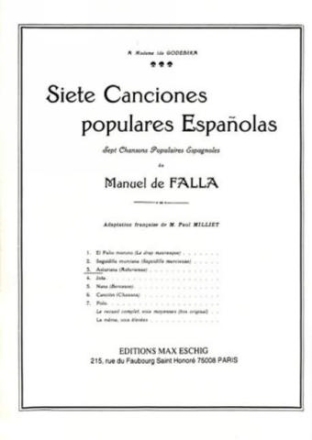 Asturiana (Asturienne) pour voix moyenne et piano (fr/sp)