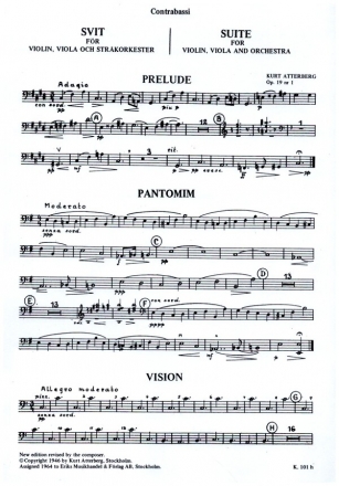 Suite op.19,1 for violin, viola and string orchestra double bass