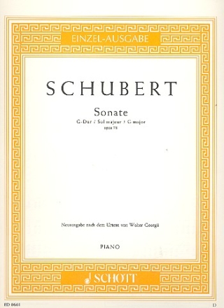 Sonate G-Dur op. 78 D 894 fr Klavier
