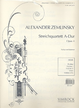 Streichquartett A-Dur op.4  Partitur und Stimmen