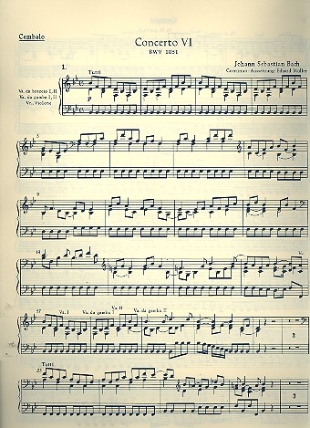 Brandenburgisches Konzert B-Dur Nr.6 BWV1051 Cembalo