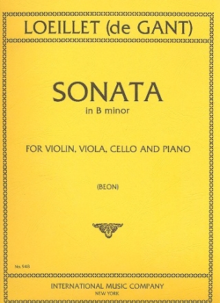 Sonata in b Minor for violin, viola, cello and piano Score and 3 parts