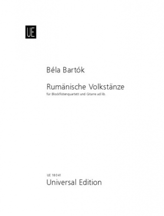 Rumnische Volkstnze fr Blockfltenquartett und Gitarre ad lib Partitur und  4 Stimmen