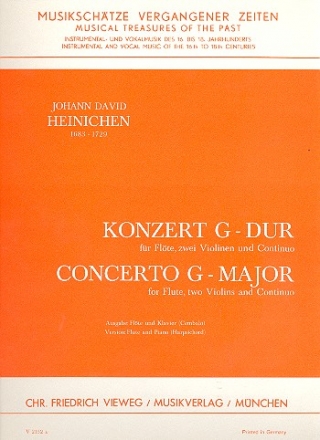 Konzert G-Dur fr Flte, 2 Violinen und Bc fr Flte und Klavier