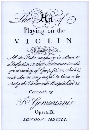 The Art of Playing on the Violin op.9  Faksimile (1751)