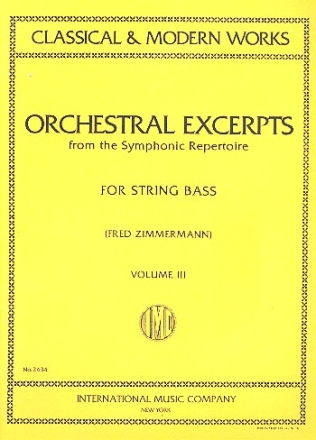 Orchestral Excerpts from the symphonic Repertoire vol.3 for double bass