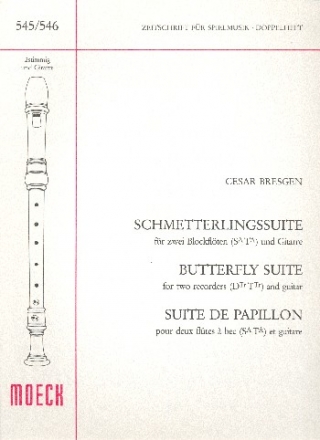 Schmetterlingssuite (1983) fr zwei Blockflten (ST) und Gitarre Partitur