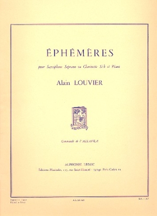 Ephemeres pour saxophone soprano (clarinette) et piano