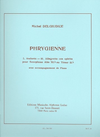 Phrygienne pour saxophone alto mib ou tenor sib avec accompagnement de piano