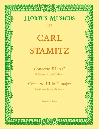 Konzert C-Dur Nr.3 fr Violoncello und Orchester Partitur