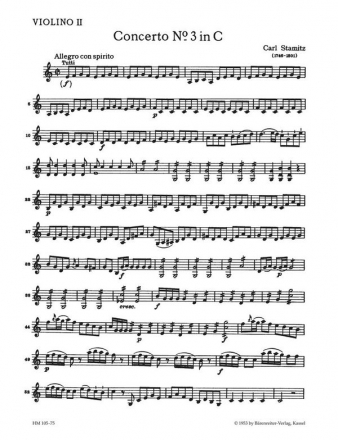 Konzert C-Dur Nr.3 fr Violoncello und Orchester Violine 2