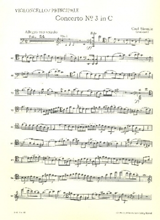 Concerto C-Dur Nr.3 fr Violoncello und Kammerorchester Violoncello solo