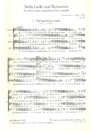 6 Lieder und Romanzen op.93a fr gem Chor a cappella Partitur