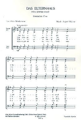 Das Elternhaus fr gem Chor a cappella Wo's Drflein traut