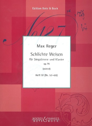 Schlichte Weisen op.76 Band 6 Kinderlieder fr mittlere Singstimme und Klavier