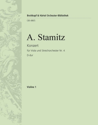 Konzert N.4 in D-Dur fr Viola und Streichorchester Violine 1