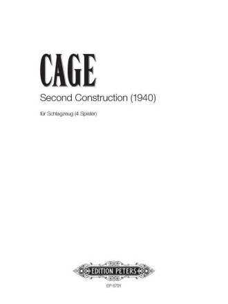 Second Construction 1940 for percussion quartet Score