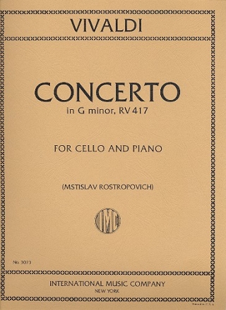 Concerto g minor RV417 for cello and orchestra for cello and piano