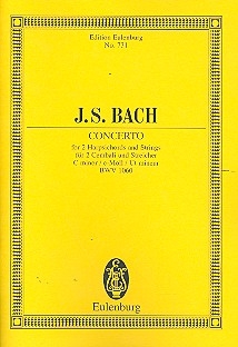 Konzert c-Moll BWV1060 fr 2 Cembali (Klaviere) und Streicher Studienpartitur