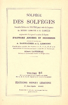 Solfge des solfges vol.5c Singing exercises in treble clef