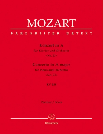 Konzert A-Dur KV488 fr Klavier und Orchester Partitur
