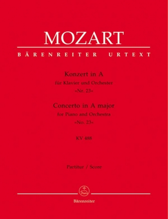 Konzert A-Dur KV488 fr Klavier und Orchester Partitur