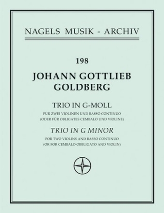 Trio g-Moll Sonata Nr.5 für 2 violinen und Bc Partitur und 3 Stimmen