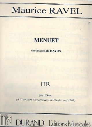 Menuet sur le nom de Haydn pour piano