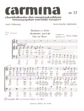 Tschechische Volkslieder fr gem Chor