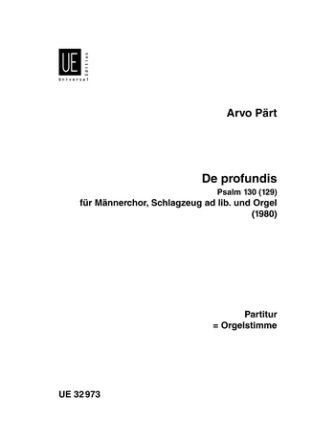 De Profundis fr Mnnerchor und Orgel Partitur (la)