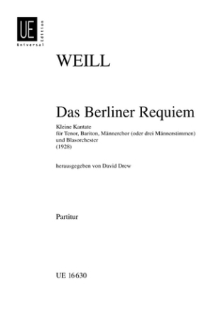 Das Berliner Requiem Kleine Kantate fr Soli (T Bar) und Mnnerchor und Blaorchester,    Studienpartitur (dt)