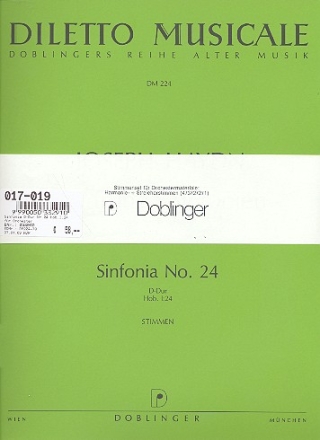 Sinfonie D-Dur Nr.24 Hob.I.24 fr Orchester Stimmenset (Harmonie und 4-3-2-2-1)