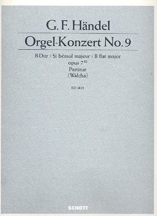 Konzert B-Dur Nr.9 op.7,3 fr Orgel und Orchester