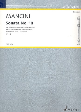 Sonate h-Moll Nr.10 fr Altblockflte und Klavier