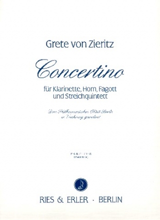 Concertino fr Klarinette, Horn Fagott und Streichquintett Partitur