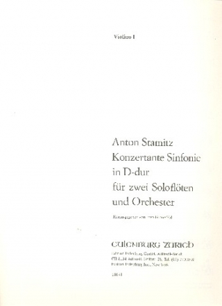 Konzertante Sinfonie D-Dur fr 2 Flten und Kammerorchester Violine 1