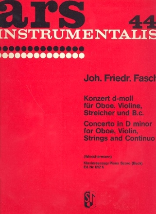 Konzert d-Moll fr Oboe, Violine und Streichorchester fr Oboe, Violine und Klavier