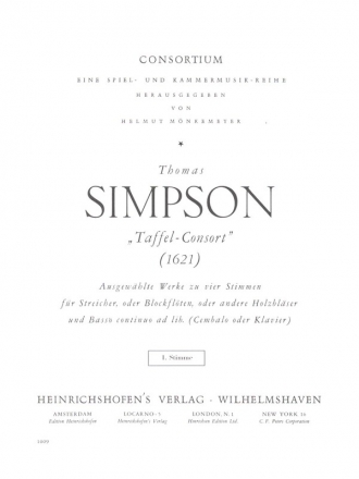 Taffel Consort (1621) fr 4 Stimmen (Streicher, Blser) und Bc 4Stimmen