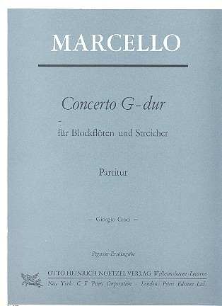 Concerto G-Dur fr 4 Blockflten (SATB) und Streichorchester Partitur