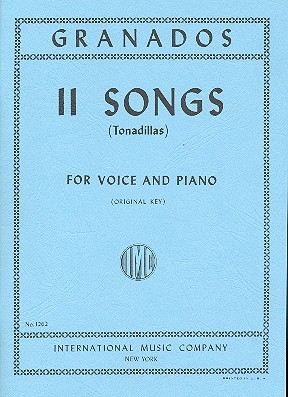 11 Songs Tonadillas for voice and piano (sp/eng) originaltonart