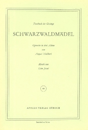 Schwarzwaldmdel  Libretto (dt)