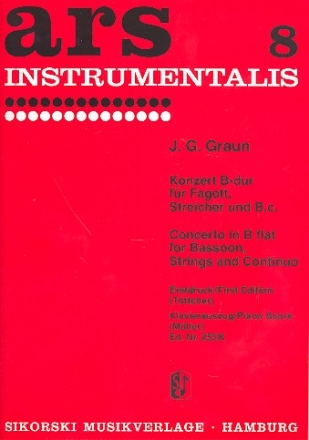 Konzert B-Dur fr Fagott und Streichorchester fr Fagott und Klavier