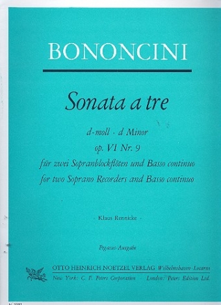 Sonata  tre op.6,9  fr 2 Sopranblockflten und Bc