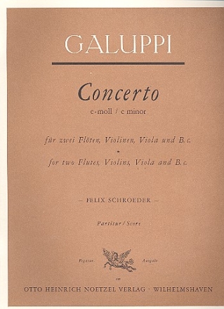 Concerto e-Moll fr 2 Flten und Streichorchester Partitur