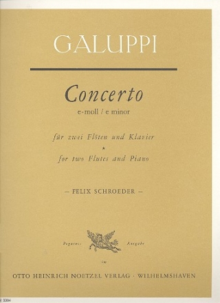 Concerto e-Moll  fr 2 Flten und Streichorchester fr 2 Flten und Klavier