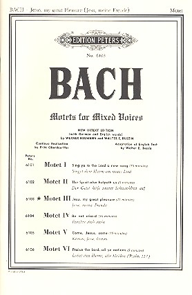 Jesu meine Freude BWV227 Motette Nr.3 fr gem Chor Klavierauszug (en/dt)
